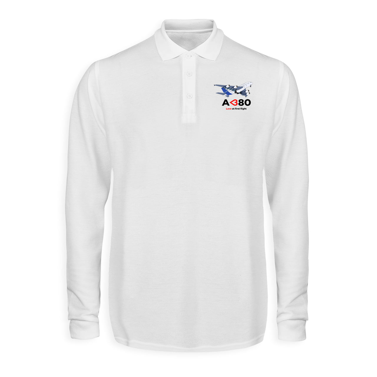 Airbus A380 Love at first flight Designed Long Sleeve Polo T-Shirts