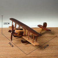 Thumbnail for Solid Wood Retro Handmade Desktop Airplane Model Decoration
