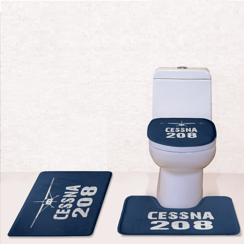 Cessna 208 & Plane Designed Toilet Seat Cover Three-piece Set