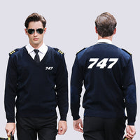 Thumbnail for 747 Flat Text Designed Wool Pilot Sweaters