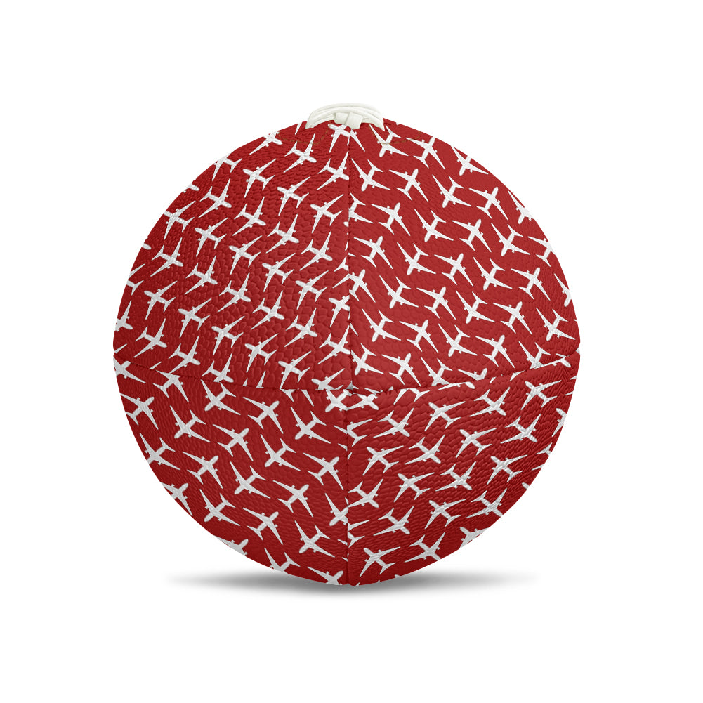 Perfectly Sized Seamless Airplanes Red Designed Rugby