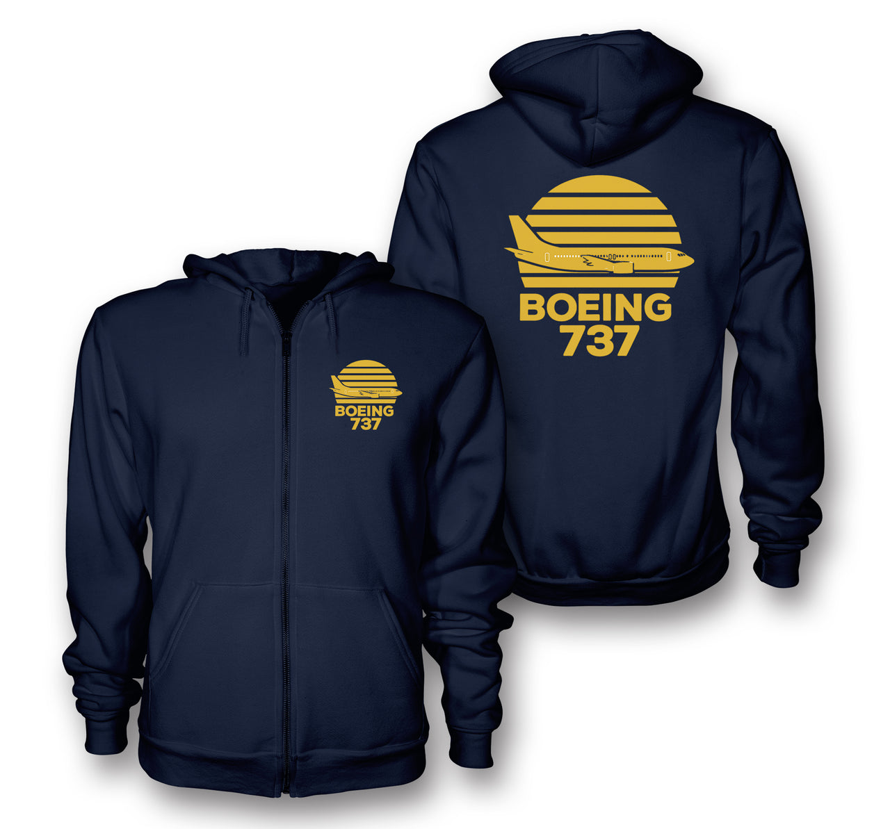 Retro Boeing 737 Designed Zipped Hoodies