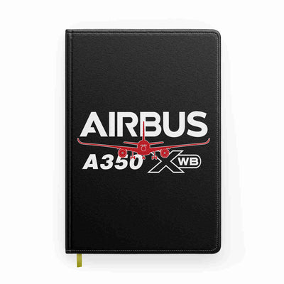 Amazing Airbus A350 XWB aviation design on premium hardcover notebook.
