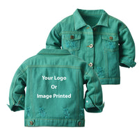 Thumbnail for Custom Design Image Logo Designed Children Denim Jackets