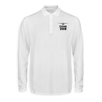 Thumbnail for Cessna 208 & Plane Designed Long Sleeve Polo T-Shirts