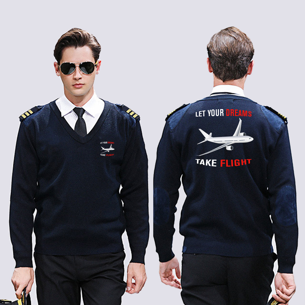 Let Your Dreams Take Flight Designed Wool Pilot Sweaters