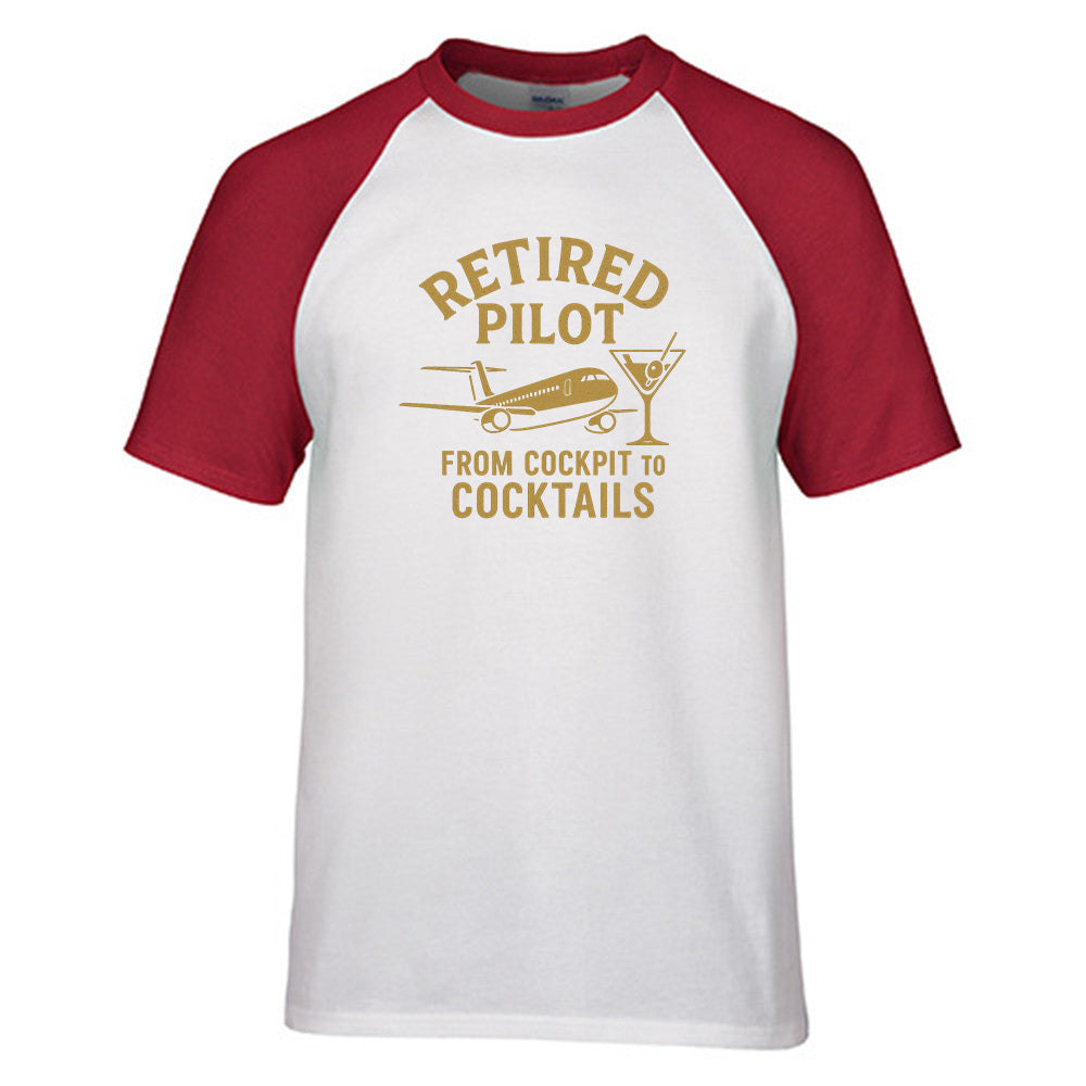Retired Pilot & Coctails Designed Raglan T-Shirts
