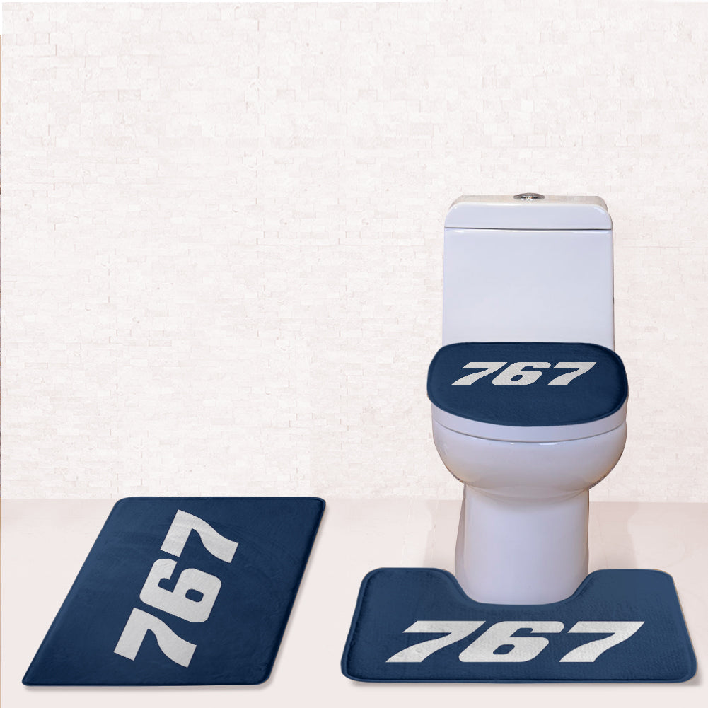 767 Flat Text Designed Toilet Seat Cover Three-piece Set