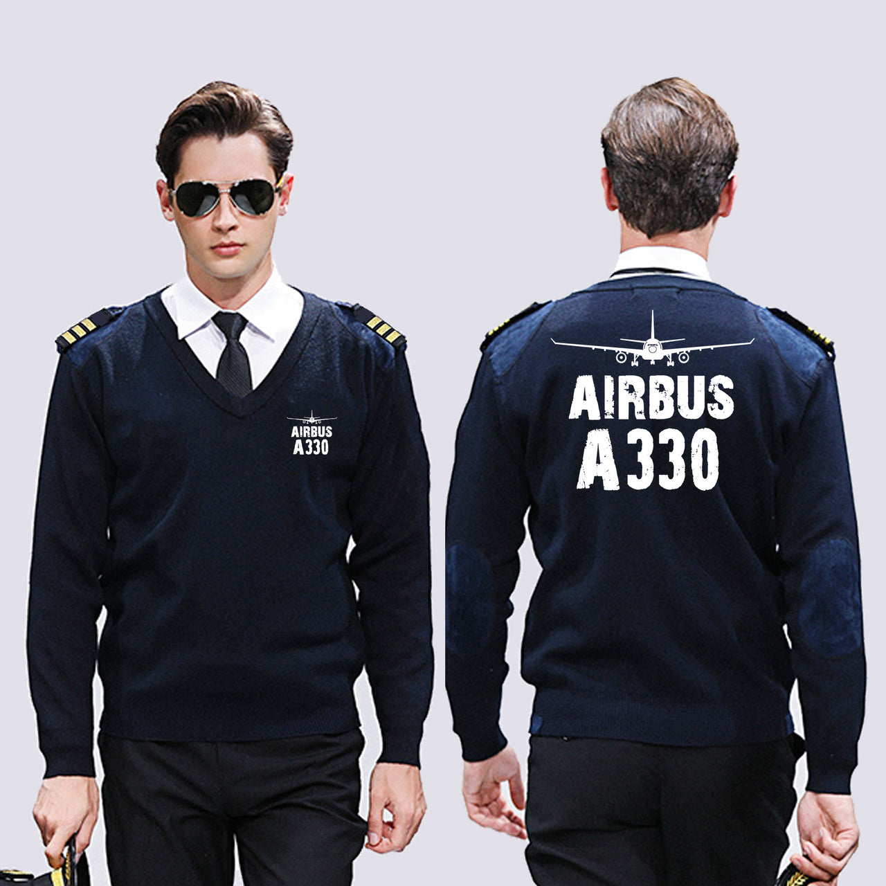 Airbus A330 & Plane Designed Wool Pilot Sweaters