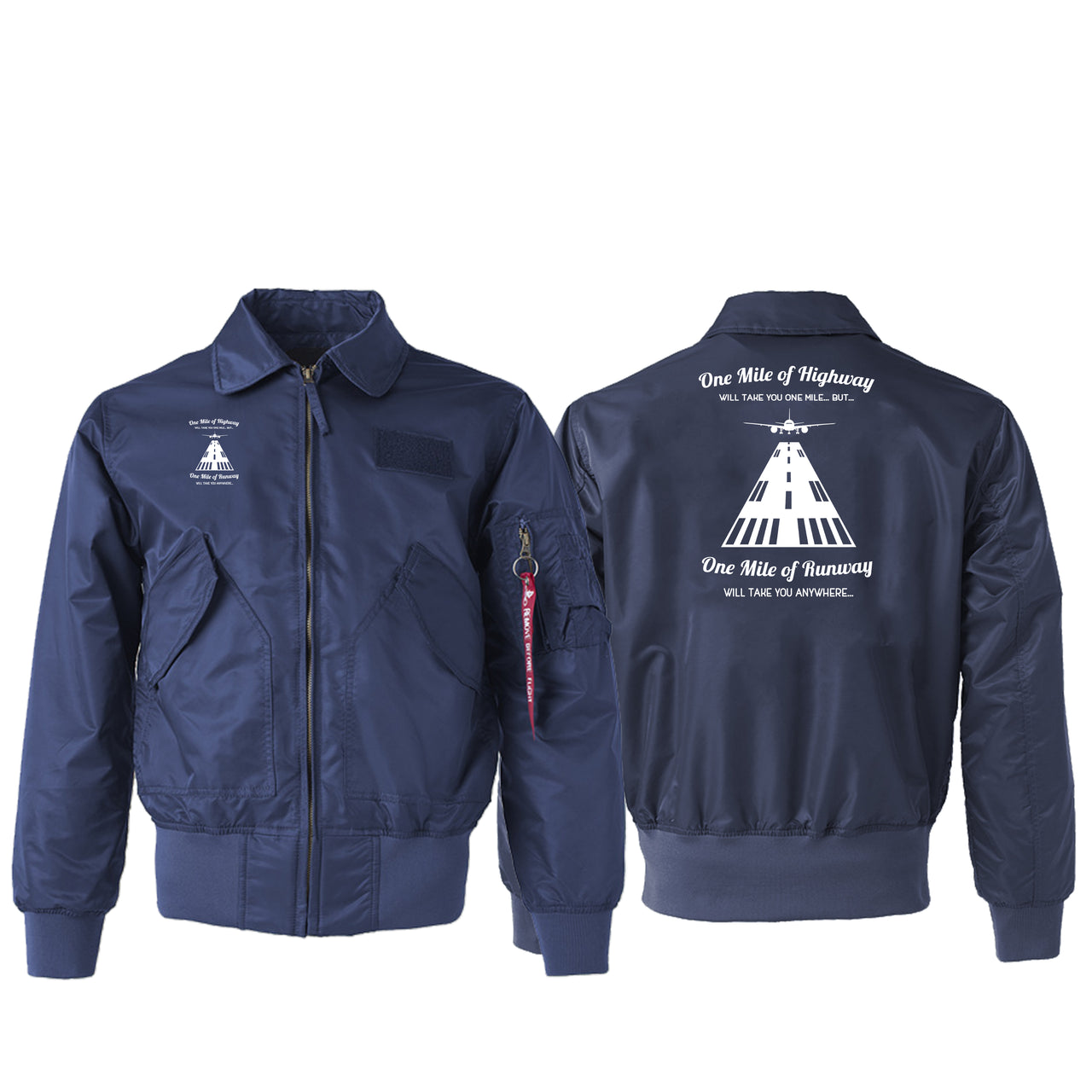One Mile of Runway Will Take you Anywhere Designed Embroidered Patch Attachable Jackets