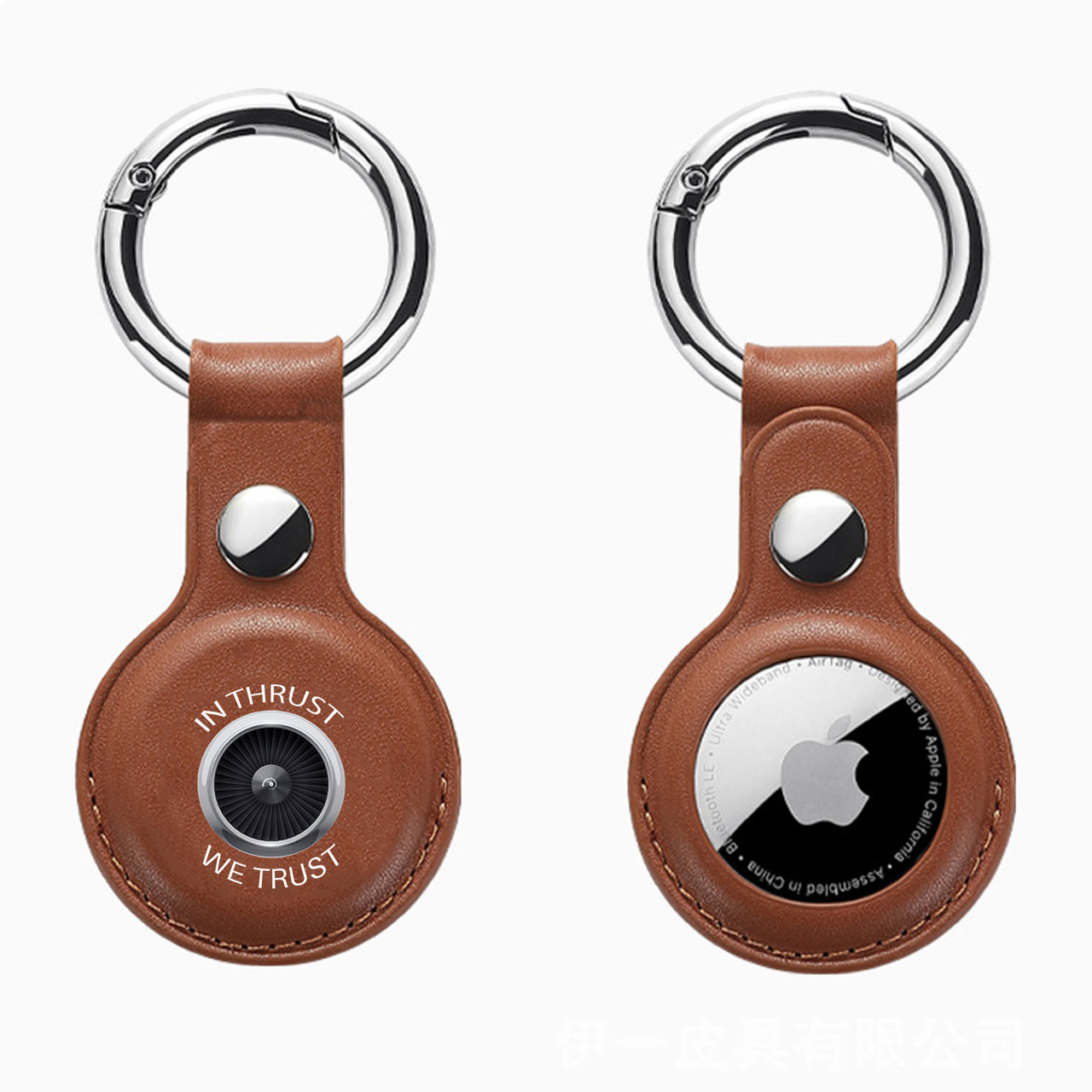 In Thrust We Trust Design Airtags Leather Cases