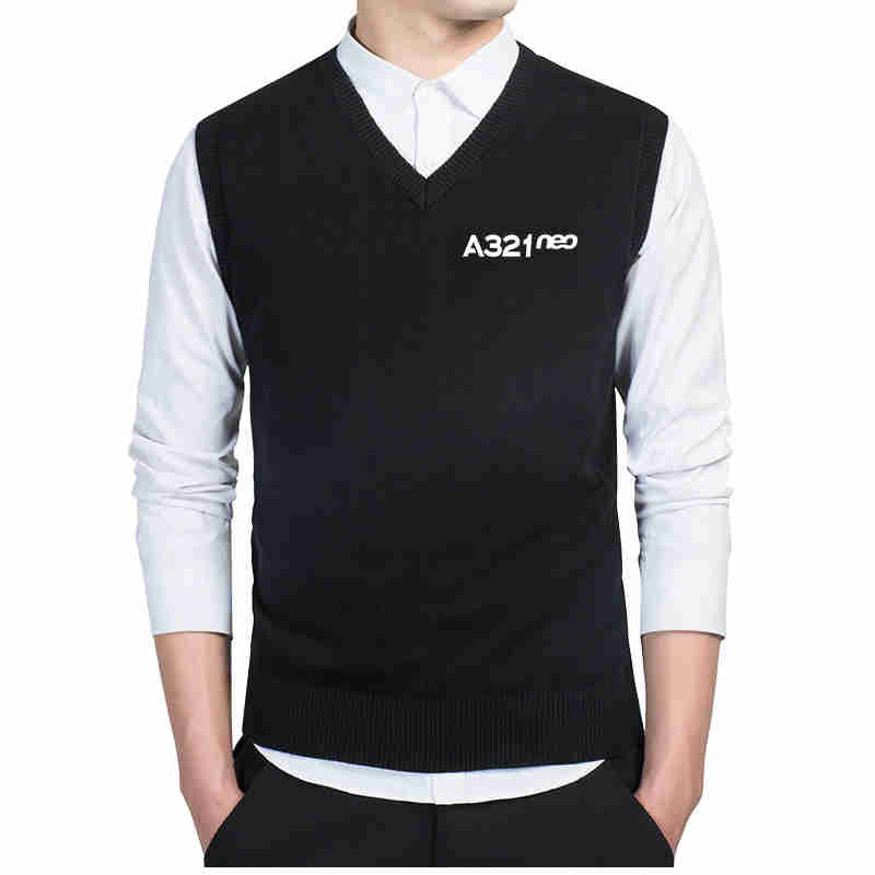 A321neo & Text Designed Sweater Vests