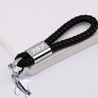 Thumbnail for 757 Flat Text Designed Leather Car Key Chains