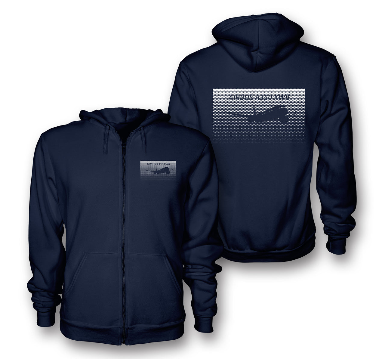 Airbus A350XWB & Dots Designed Zipped Hoodies