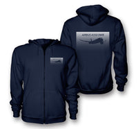 Thumbnail for Airbus A350XWB & Dots Designed Zipped Hoodies