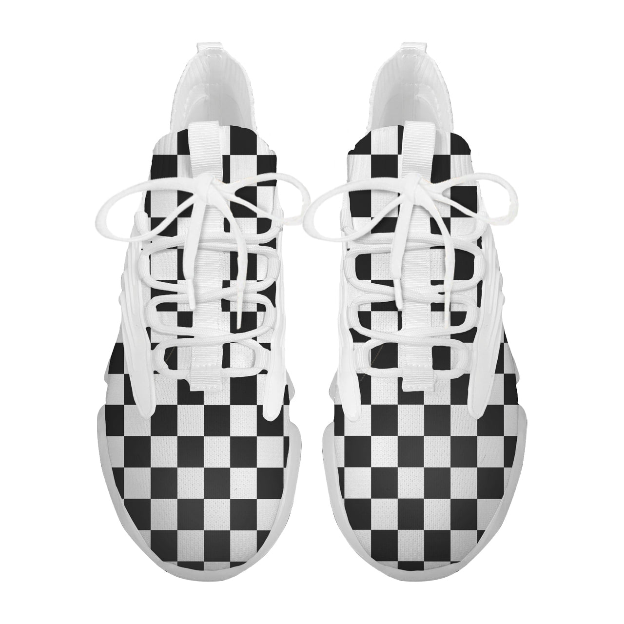 Black & White Boxes Designed Fashion Running Shoes