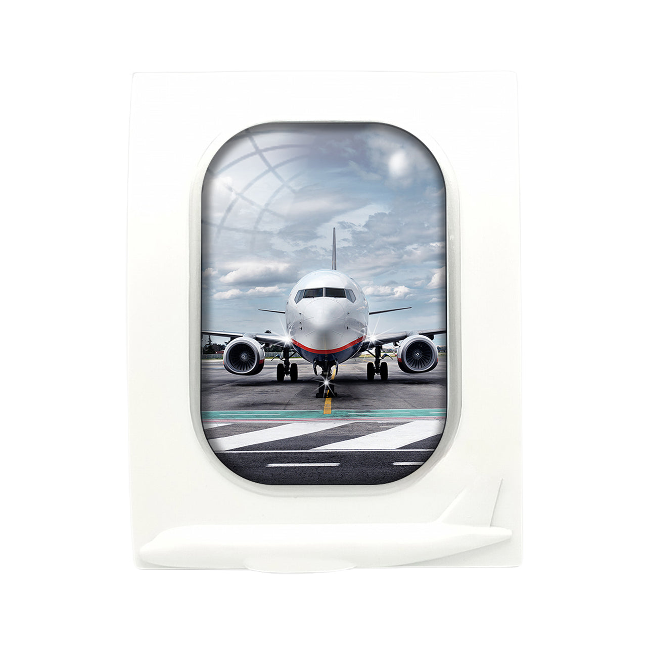 Amazing Clouds and Boeing 737 NG Designed Airplane Window Photo Frame