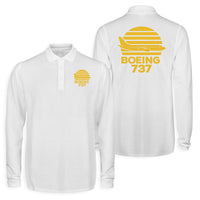 Thumbnail for Retro Boeing 737 Designed Long Sleeve Polo T-Shirts (Double-Side)