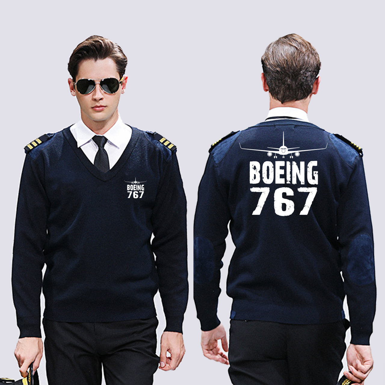 Boeing 767 & Plane Designed Wool Pilot Sweaters