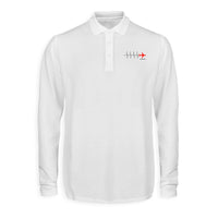 Thumbnail for Aviation Heartbeats Designed Long Sleeve Polo T-Shirts
