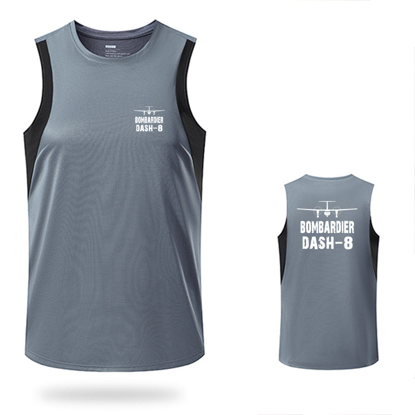Bombardier Dash-8 & Plane Designed Sleveless Quick Dry Sports Tank Tops