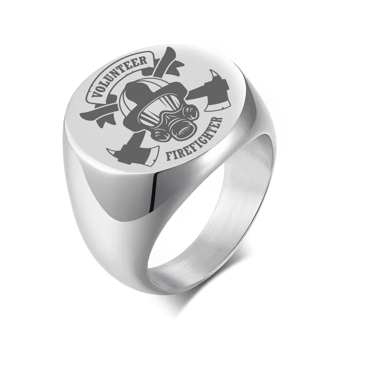 Volunteer Firefighter Design  20MM Stainless Steel Circular Ring