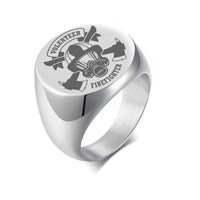 Thumbnail for Volunteer Firefighter Design  20MM Stainless Steel Circular Ring