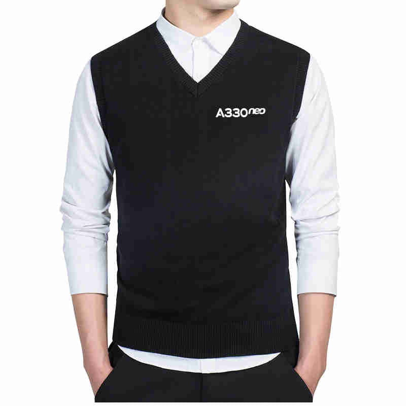 A330neo & Text Designed Sweater Vests