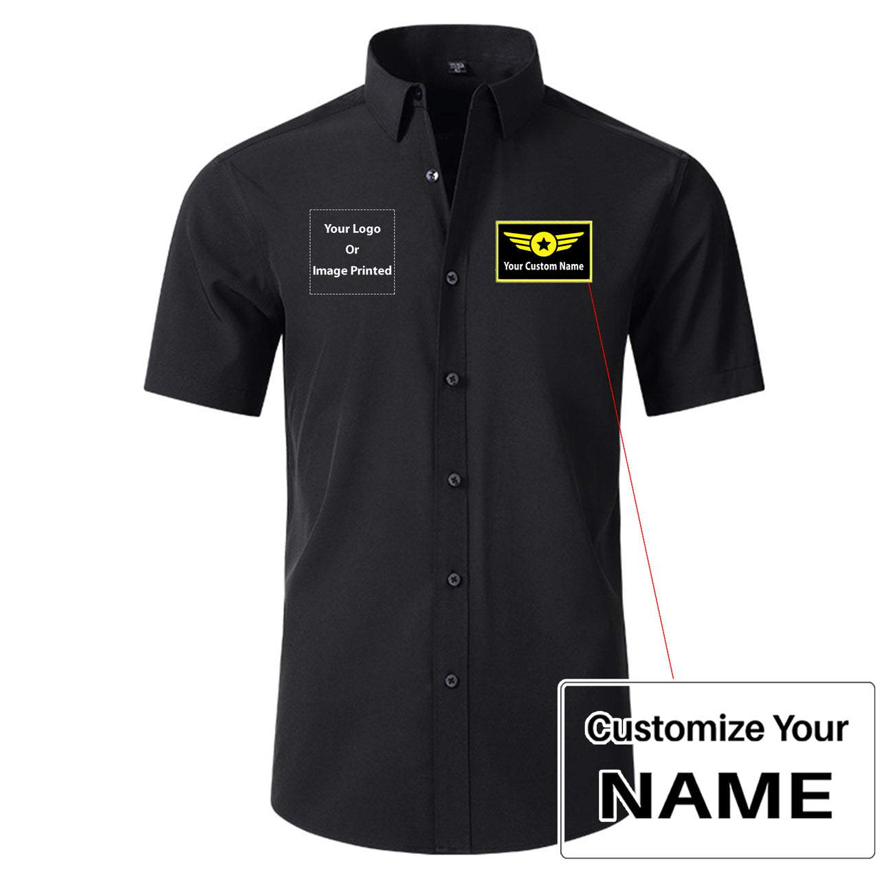 Custom Name & LOGO with Special Badge Design Super Quality Short Sleeve Shirts
