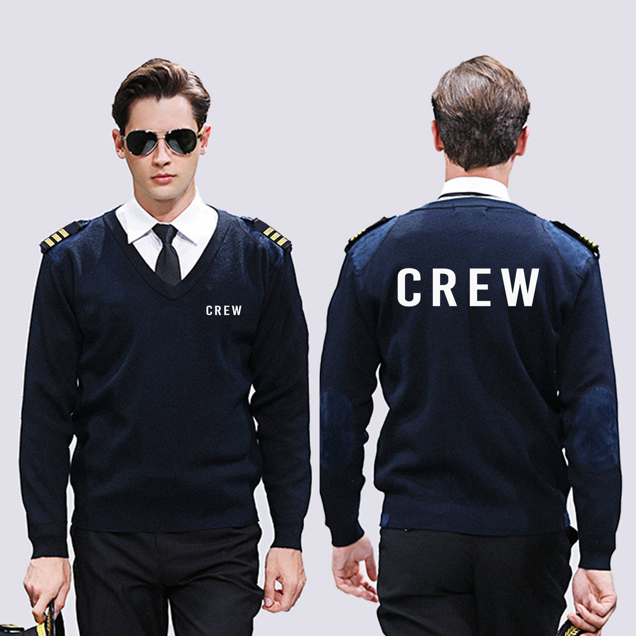 CREW & Text Designed Wool Pilot Sweaters