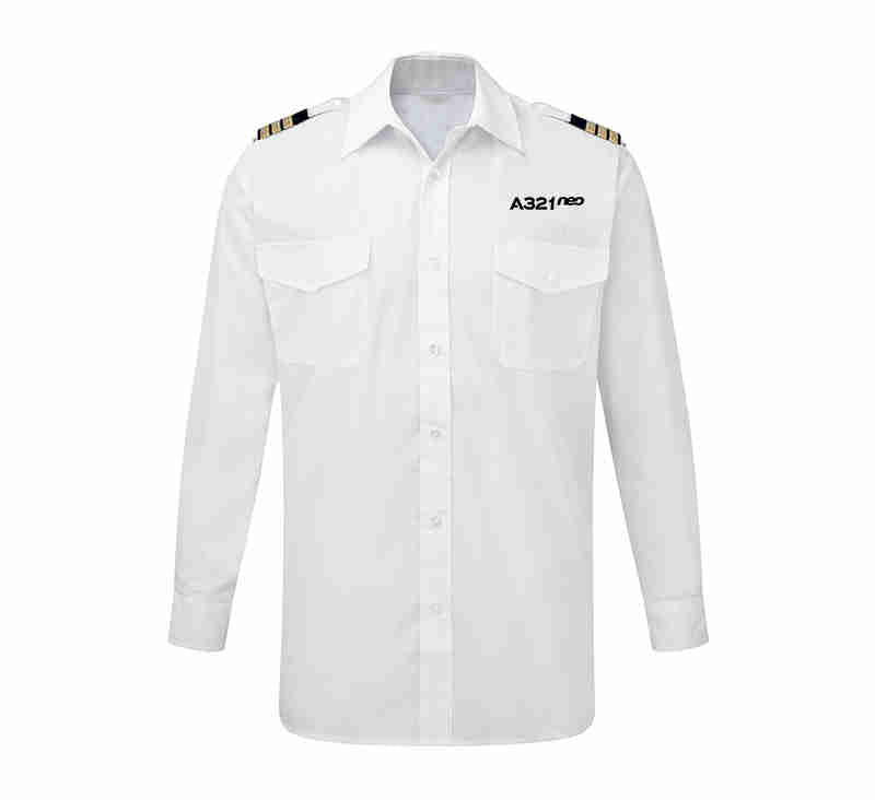 A321neo & Text Designed Long Sleeve Pilot Shirts