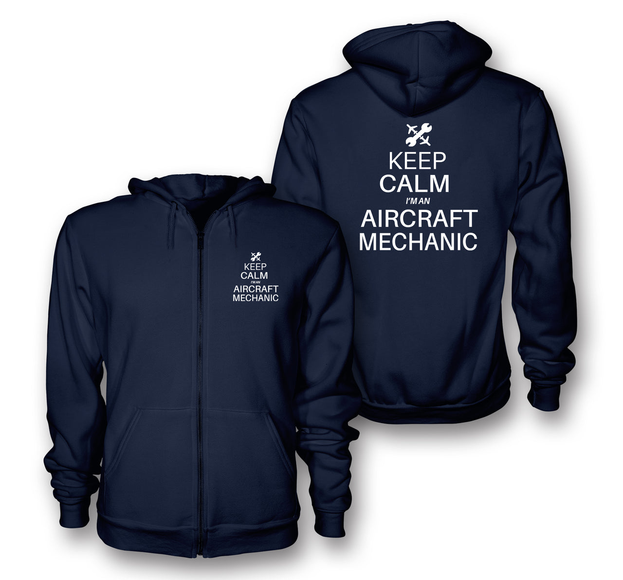 Aircraft Mechanic Designed Zipped Hoodies
