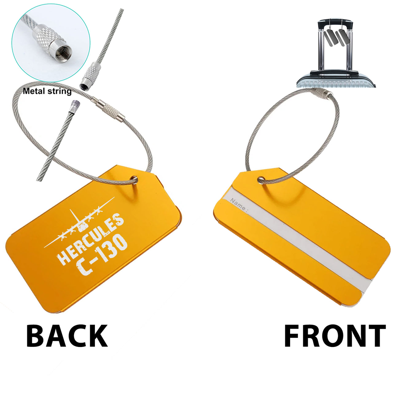 Hercules C-130 & Plane Designed Fashion Metal Luggage Tags