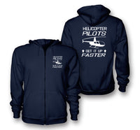 Thumbnail for Helicopter Pilots Get It Up Faster Designed Zipped Hoodies