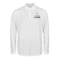 Thumbnail for I'D Rather Be Flying Designed Long Sleeve Polo T-Shirts