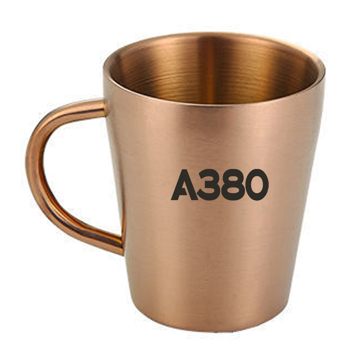 A380 Flat Text Designed Stainless Steel Coffee Mugs