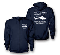 Thumbnail for Helicopter [Noun] Designed Zipped Hoodies