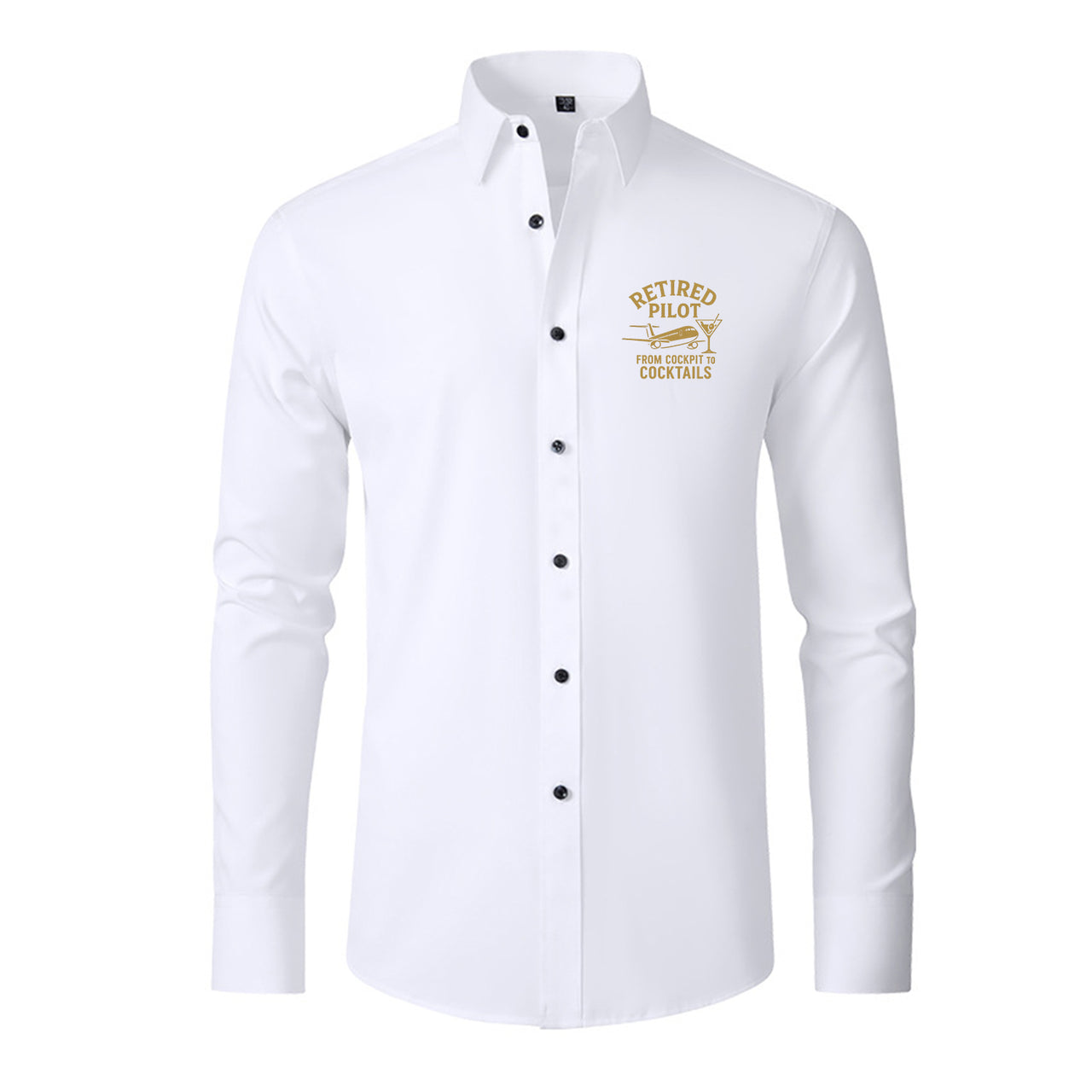 Retired Pilot & Coctails Designed Long Sleeve Shirts