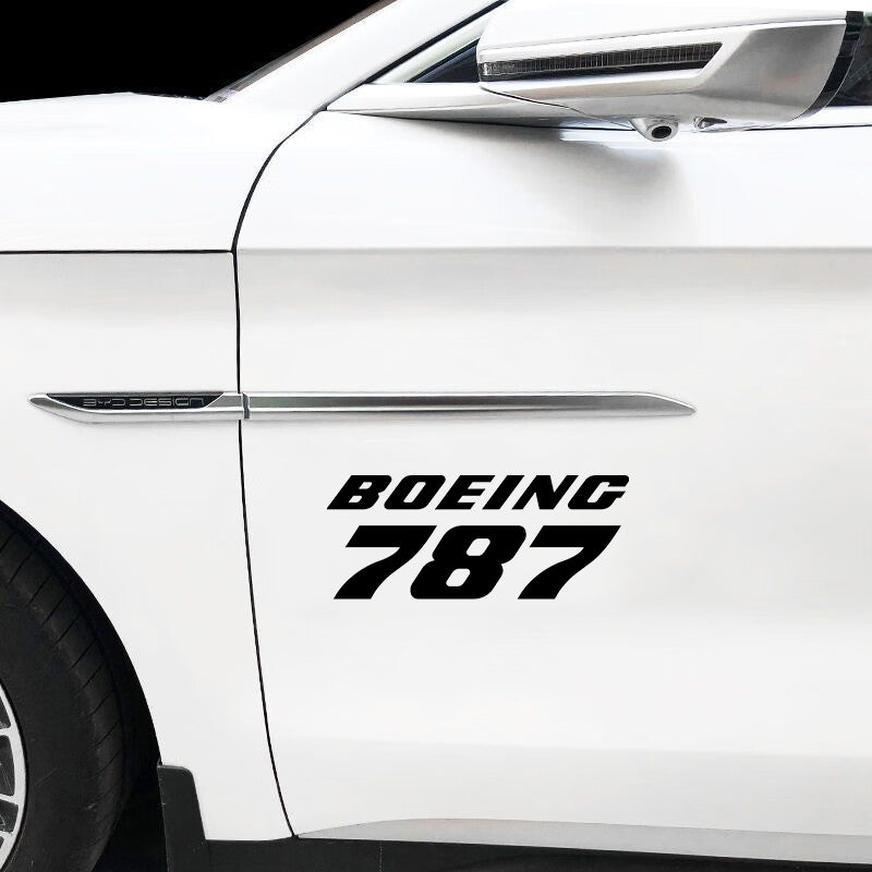 Boeing 787 & Text Designed Car Sticker