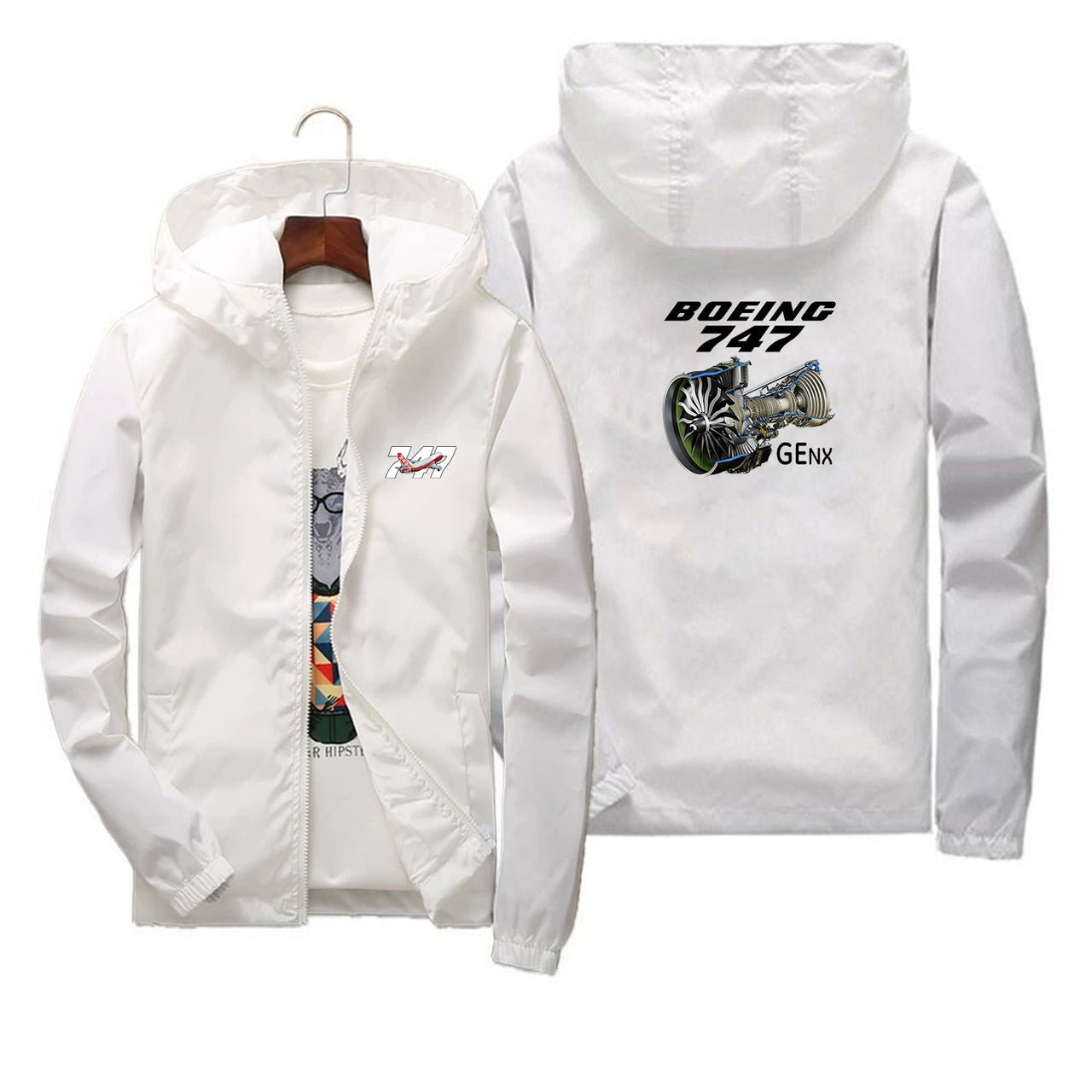 Boeing 747 & GENX Engine Designed Thin Windbreaker Jackets - view 4