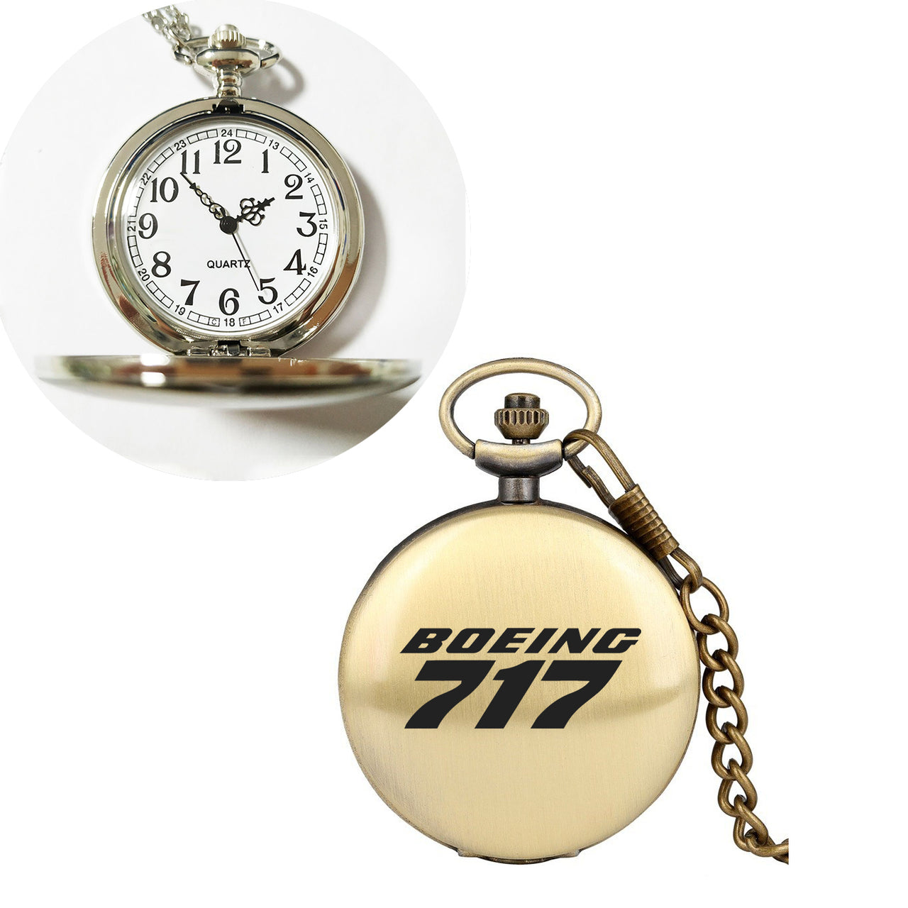 Boeing 717 & Text Designed Pocket Watches