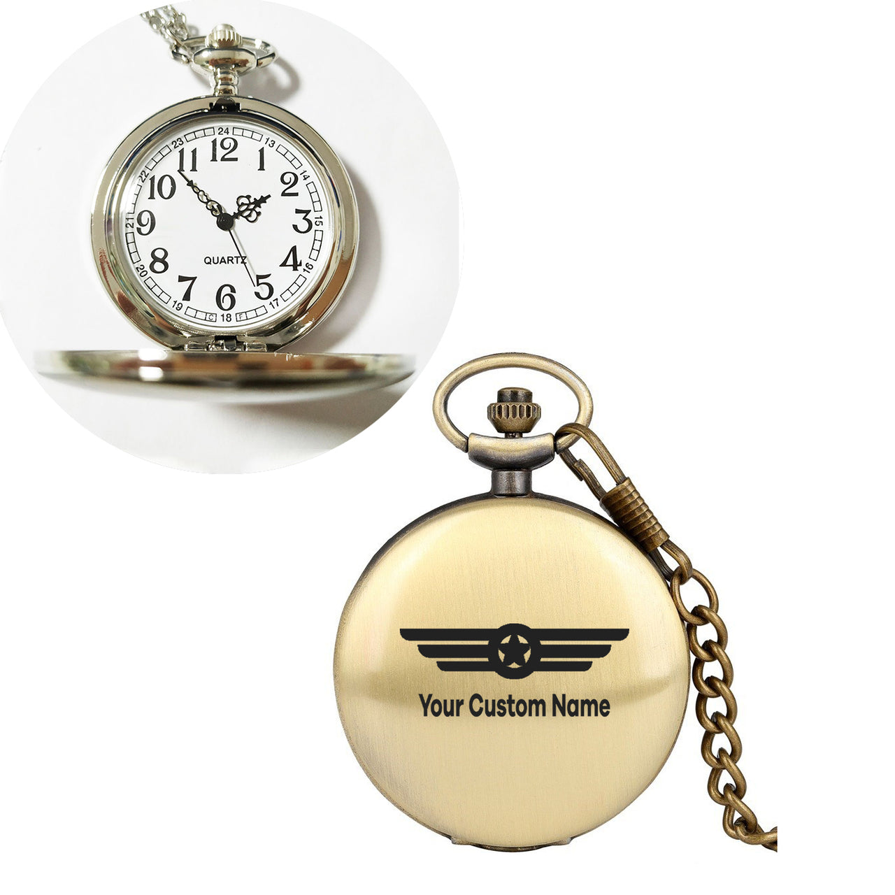 Custom Name (Badge 6) Designed Pocket Watches