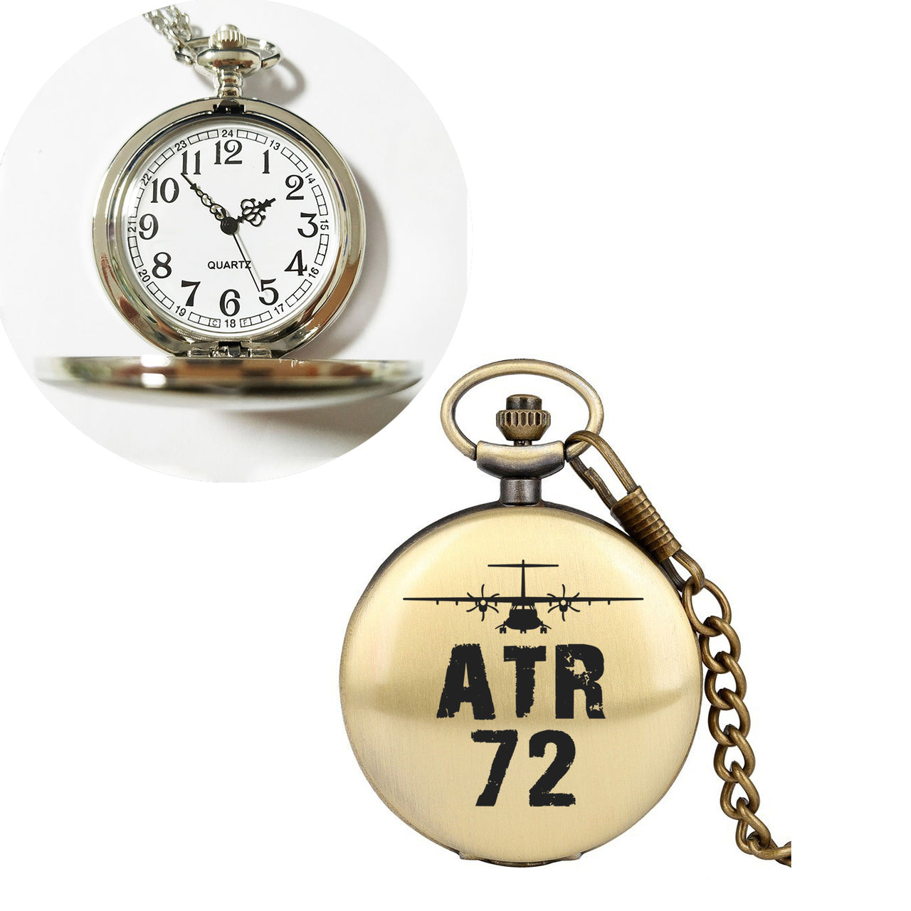 ATR-72 & Plane Designed Pocket Watches