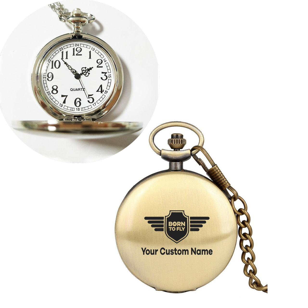 Custom Name (Badge 5) Designed Pocket Watches