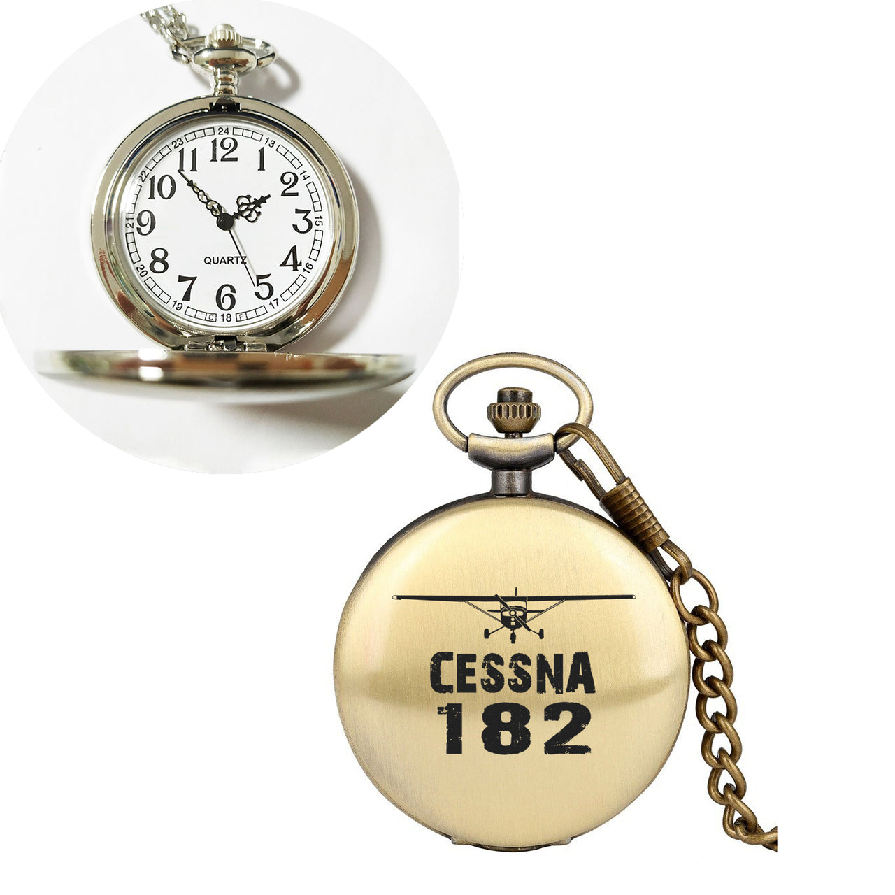 Cessna 182 & Plane Designed Pocket Watches