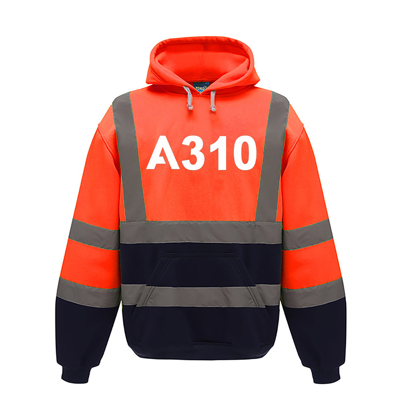A310 Flat Text Designed Reflective Hoodies