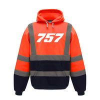 Thumbnail for 757 Flat Text Designed Reflective Hoodies