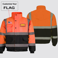 Thumbnail for Custom Flag & Name with (Badge 1) Designed Reflective Winter Jackets