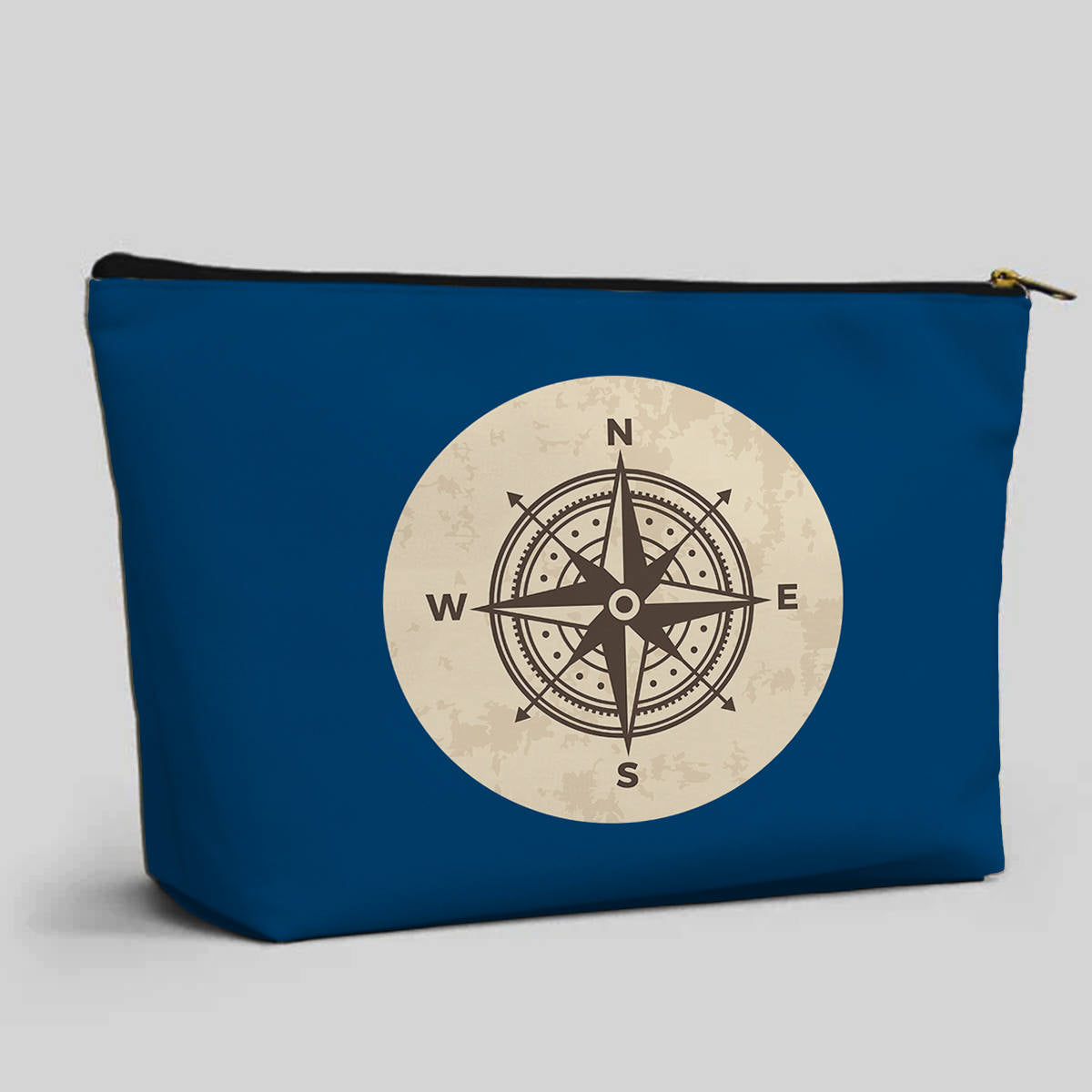 Vintage Designed Compass Designed Zipper Pouch