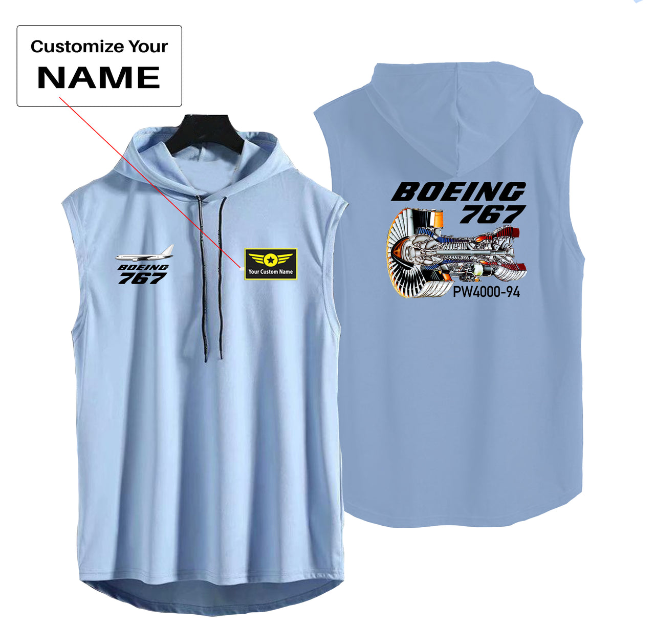 Boeing 767 Engine (PW4000-94) Designed Hooded Tank Tops